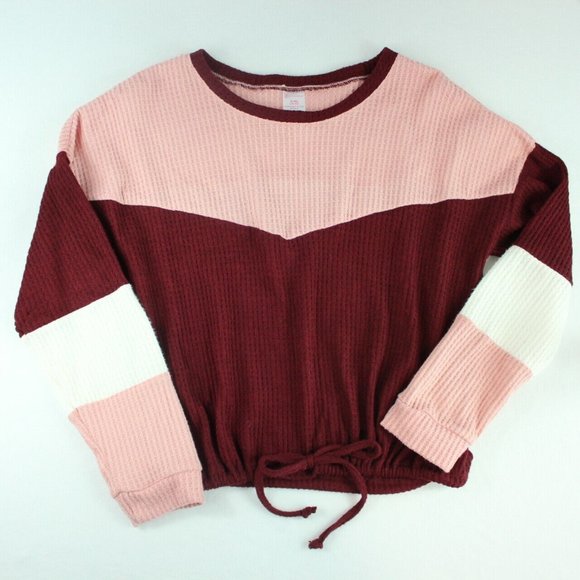 No Boundaries Sweaters - No Boundaries Colorblock Pullover Juniors' Size XL (15-17) Waffle Knit Sweater